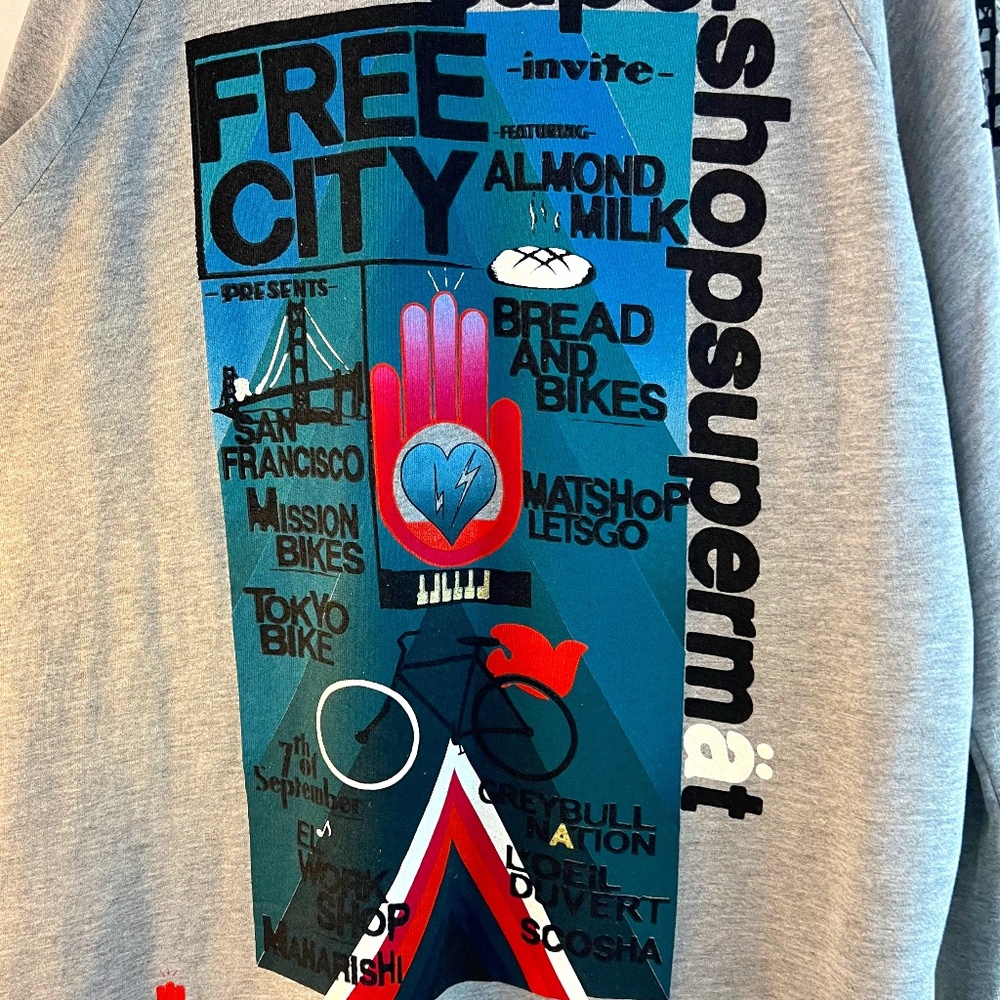 Free City - Supershop Supermät - L/3 Crewneck - Bike Friend - 2011 Invite - RARE